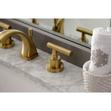 Manhattan Two-Handle 3-Hole Deck Mount Widespread Bathroom Faucet with Brass Pop-Up Drain