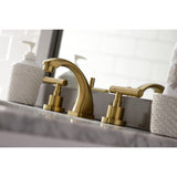 Manhattan Two-Handle 3-Hole Deck Mount Widespread Bathroom Faucet with Brass Pop-Up Drain