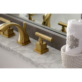 Claremont Two-Handle 3-Hole Deck Mount Widespread Bathroom Faucet with Brass Pop-Up Drain