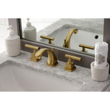 Claremont Two-Handle 3-Hole Deck Mount Widespread Bathroom Faucet with Brass Pop-Up Drain