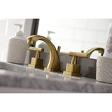 Claremont Two-Handle 3-Hole Deck Mount Widespread Bathroom Faucet with Brass Pop-Up Drain