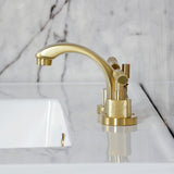 Convergent Two-Handle 3-Hole Deck Mount Widespread Bathroom Faucet with Knurled Handle and Brass Pop-Up Drain