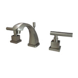 Claremont Two-Handle 3-Hole Deck Mount Widespread Bathroom Faucet with Brass Pop-Up Drain