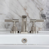 Convergent Two-Handle 3-Hole Deck Mount Widespread Bathroom Faucet with Knurled Handle and Brass Pop-Up Drain