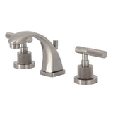 Convergent Two-Handle 3-Hole Deck Mount Widespread Bathroom Faucet with Knurled Handle and Brass Pop-Up Drain