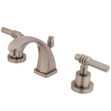 Claremont Two-Handle 3-Hole Deck Mount Widespread Bathroom Faucet with Brass Pop-Up Drain