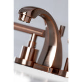 Manhattan Two-Handle 3-Hole Deck Mount Widespread Bathroom Faucet with Brass Pop-Up Drain