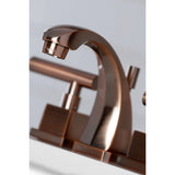 Claremont Two-Handle 3-Hole Deck Mount Widespread Bathroom Faucet with Brass Pop-Up Drain