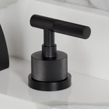 Convergent Two-Handle 3-Hole Deck Mount Widespread Bathroom Faucet with Knurled Handle and Brass Pop-Up Drain