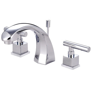 Claremont Two-Handle 3-Hole Deck Mount Widespread Bathroom Faucet with Brass Pop-Up Drain