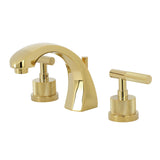 Convergent Two-Handle 3-Hole Deck Mount Widespread Bathroom Faucet with Knurled Handle and Brass Pop-Up Drain