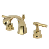 Milano Two-Handle 3-Hole Deck Mount Widespread Bathroom Faucet with Brass Pop-Up Drain