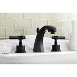 Milano Two-Handle 3-Hole Deck Mount Widespread Bathroom Faucet with Brass Pop-Up Drain