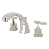 Convergent Two-Handle 3-Hole Deck Mount Widespread Bathroom Faucet with Knurled Handle and Brass Pop-Up Drain