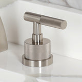 Convergent Two-Handle 3-Hole Deck Mount Widespread Bathroom Faucet with Knurled Handle and Brass Pop-Up Drain