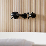 Two-Handle 3-Hole Wall Mount Roman Tub Faucet