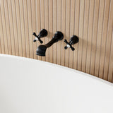 Two-Handle 3-Hole Wall Mount Roman Tub Faucet