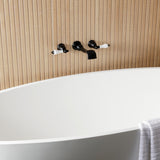 Two-Handle 3-Hole Wall Mount Roman Tub Faucet