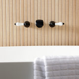 Two-Handle 3-Hole Wall Mount Roman Tub Faucet