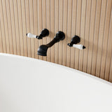 Two-Handle 3-Hole Wall Mount Roman Tub Faucet