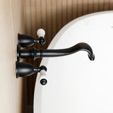 Two-Handle 3-Hole Wall Mount Roman Tub Faucet