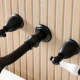 Two-Handle 3-Hole Wall Mount Roman Tub Faucet