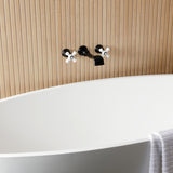 Two-Handle 3-Hole Wall Mount Roman Tub Faucet