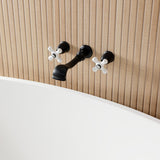 Two-Handle 3-Hole Wall Mount Roman Tub Faucet