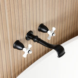 Two-Handle 3-Hole Wall Mount Roman Tub Faucet