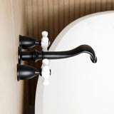 Two-Handle 3-Hole Wall Mount Roman Tub Faucet