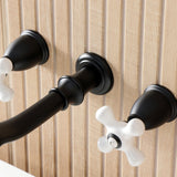 Two-Handle 3-Hole Wall Mount Roman Tub Faucet