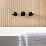 Webb Two-Handle 3-Hole Wall Mount Roman Tub Faucet with Knurled Handle