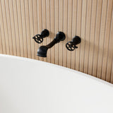 Webb Two-Handle 3-Hole Wall Mount Roman Tub Faucet with Knurled Handle