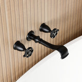 Webb Two-Handle 3-Hole Wall Mount Roman Tub Faucet with Knurled Handle