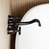 Webb Two-Handle 3-Hole Wall Mount Roman Tub Faucet with Knurled Handle