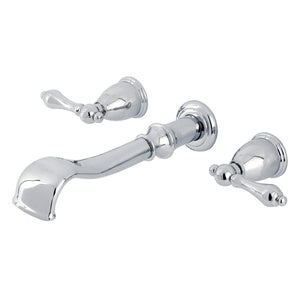 Two-Handle 3-Hole Wall Mount Roman Tub Faucet