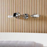 Two-Handle 3-Hole Wall Mount Roman Tub Faucet