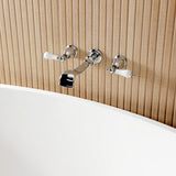 Two-Handle 3-Hole Wall Mount Roman Tub Faucet