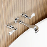 Two-Handle 3-Hole Wall Mount Roman Tub Faucet