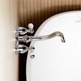 Two-Handle 3-Hole Wall Mount Roman Tub Faucet