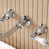 Two-Handle 3-Hole Wall Mount Roman Tub Faucet