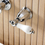 Two-Handle 3-Hole Wall Mount Roman Tub Faucet