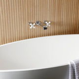 Two-Handle 3-Hole Wall Mount Roman Tub Faucet