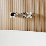 Two-Handle 3-Hole Wall Mount Roman Tub Faucet