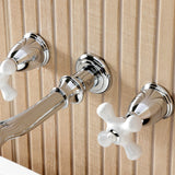 Two-Handle 3-Hole Wall Mount Roman Tub Faucet