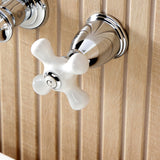 Two-Handle 3-Hole Wall Mount Roman Tub Faucet