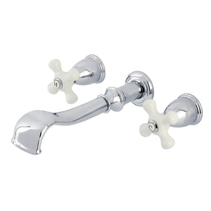 Two-Handle 3-Hole Wall Mount Roman Tub Faucet