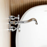 Webb Two-Handle 3-Hole Wall Mount Roman Tub Faucet with Knurled Handle