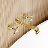 Two-Handle 3-Hole Wall Mount Roman Tub Faucet