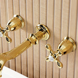 Two-Handle 3-Hole Wall Mount Roman Tub Faucet